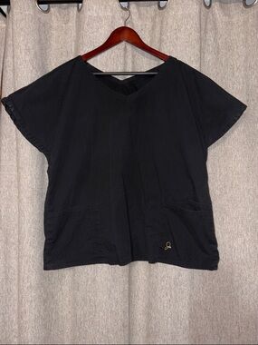 Jaanuu Black V-Neck dolman Sleeve scrub  Top J96001